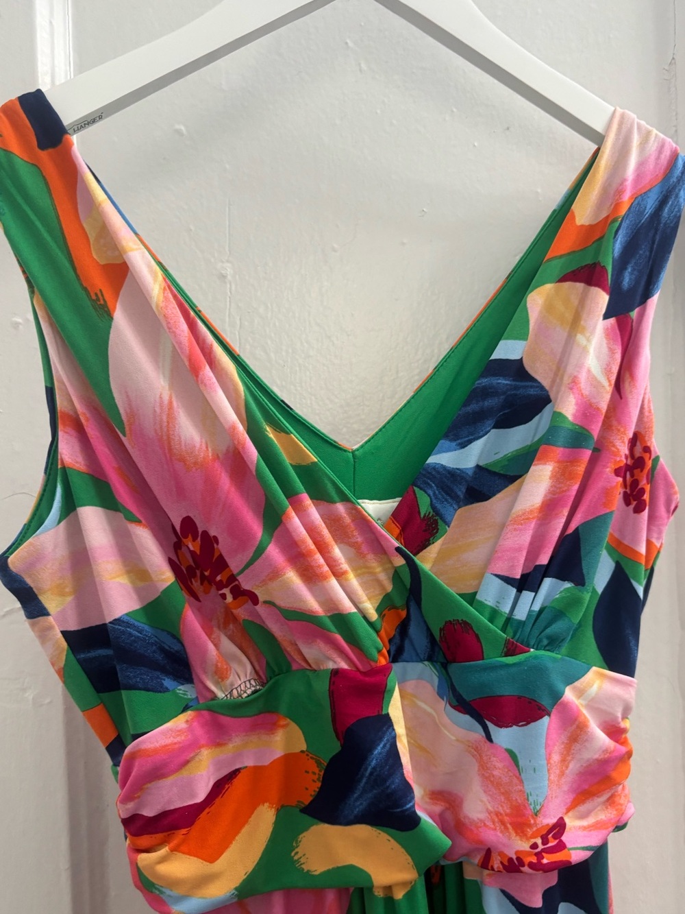 Pappagallo Green Multicolor Floral Print Dress